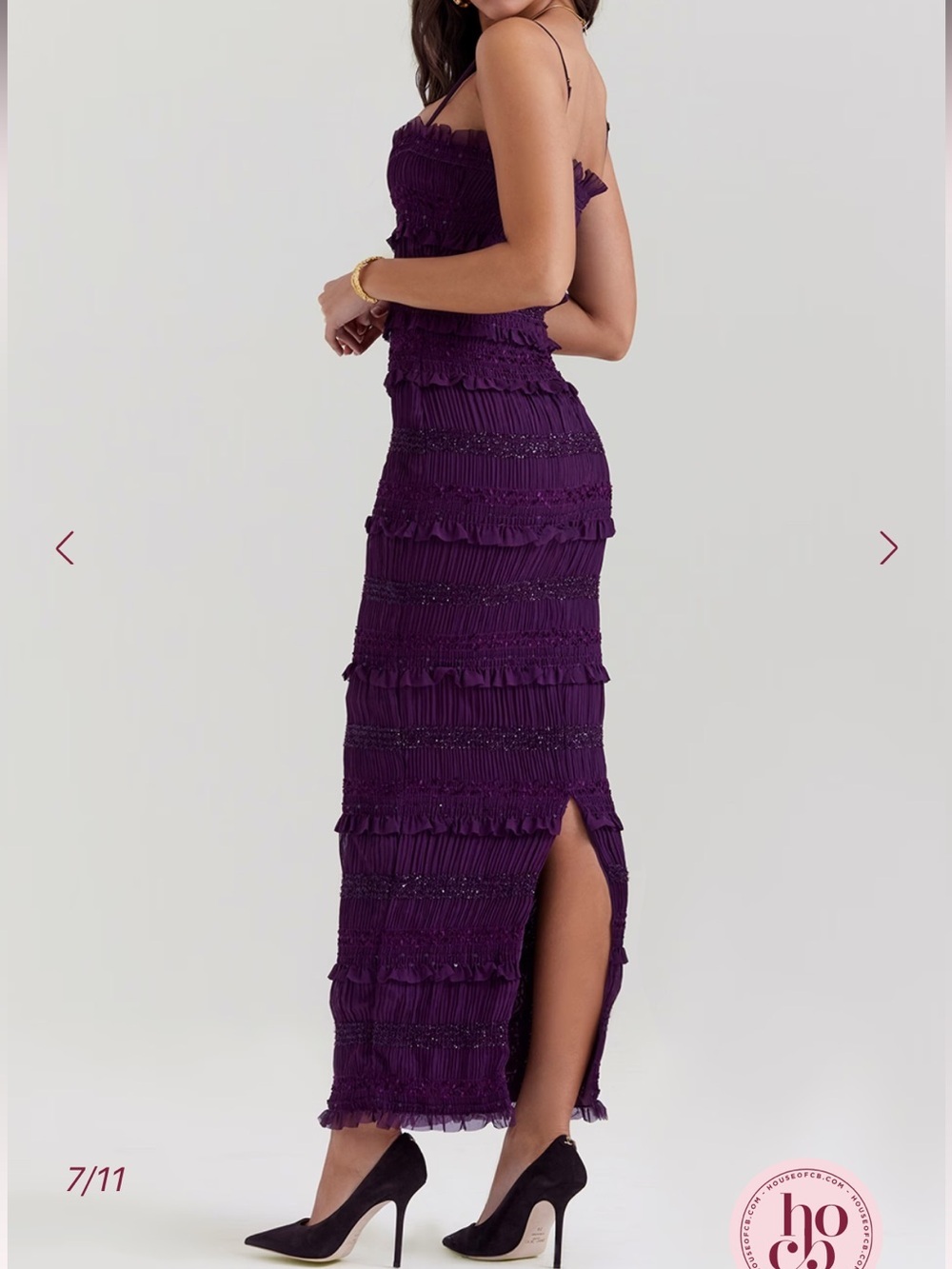 House of CB SOLANA Grape Sequin Pleat Corset Dress - Picture 15 of 15